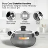 Prestige Omega Select Plus Teflon Non-stick Coated Senior Handi with Stainless Steel Lid and Scrubber for Non-Stick Cookware, 23cm (Black) - Detail View